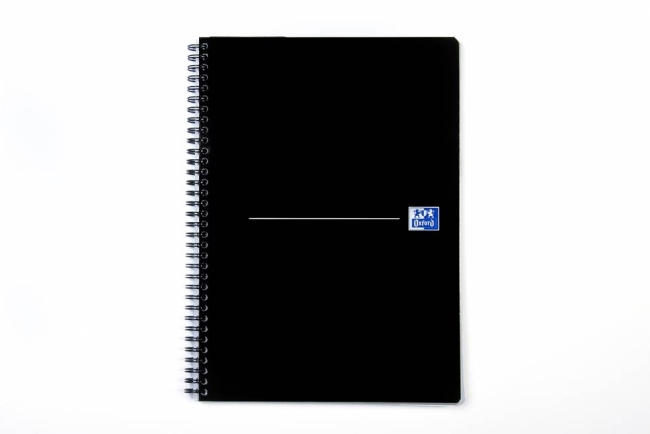 Блокнот OXFORD Smart Black Notebook A4 90л клетка ламинированная мягкая обложка черный,