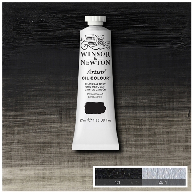 Масляные художественные краски, 37 мл, темно-серый