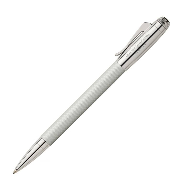 Ручка шариковая Graf Von Faber-Castell Bentley White Satin черные чернила, подарочная упаковка купить в магазине ArtCraft.Space