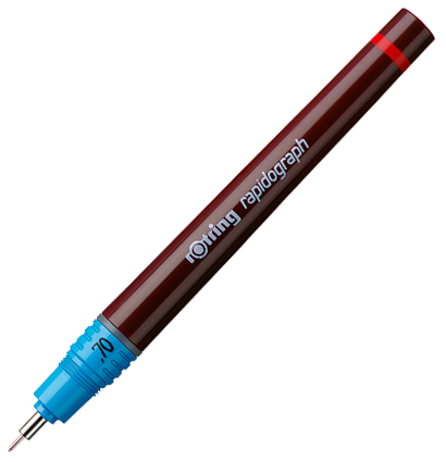 Рапидограф Rotring 0.7 мм пластиковый корпус с черными чернилами купить в магазине ArtCraft.Space