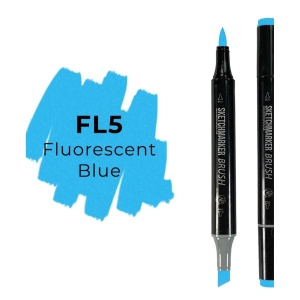 Маркер SKETCHMARKER Brush двухсторонний на спирт.основе цв.FL5 Флуорисцентный синий Маркер SKETCHMARKER Brush двухсторонний на спирт.основе цв.FL5 Флуорисцентный синий