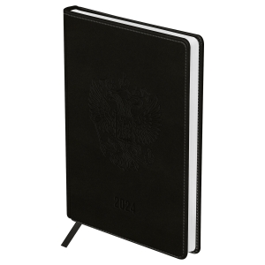 Ежедневник датированный 2024г., A4, 176л., кожзам, OfficeSpace "Eagle", черный