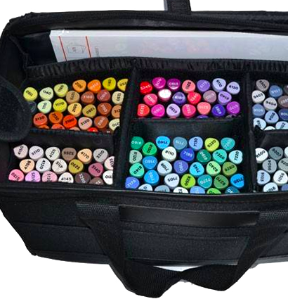 Большая сумка - кейс для 165 маркеров Graph'it Marker Box с ручками, черная купить чемодан для маркеров в магазине маркеров и товаров для скетчинга ArtCraft.Space с доставкой по РФ и СНГ