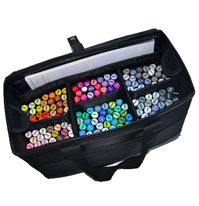 Большая сумка - кейс для 165 маркеров Graph'it Marker Box с ручками, черная купить чемодан для маркеров в магазине маркеров и товаров для скетчинга ArtCraft.Space с доставкой по РФ и СНГ