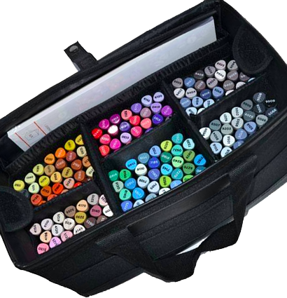 Большая сумка - кейс для 165 маркеров Graph'it Marker Box с ручками, черная купить чемодан для маркеров в магазине маркеров и товаров для скетчинга ArtCraft.Space с доставкой по РФ и СНГ