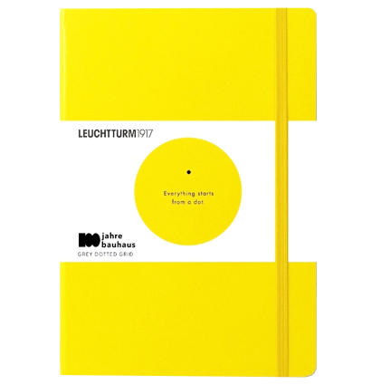 Блокнот Leuchtturm1917 Bauhaus Edition A5 (14.5x21см.) 80г/м2 - 251 стр. в черную точку, твердая обложка, цвет: Лимонный Блокнот Leuchtturm1917 Bauhaus Edition A5 (14.5x21см.) 80г/м2 - 251 стр. в черную точку, твердая обложка, цвет: Лимонный
