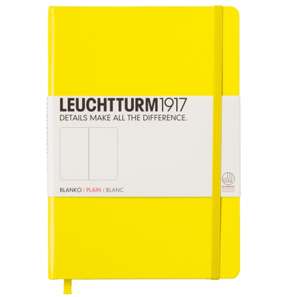 Блокнот Leuchtturm1917 Classic A5 (14.5x21см.) 80г/м2 - 251 стр. нелинованный, твердая обложка, цвет: Лимонный