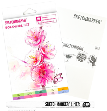 Набор маркеров для скетчей Скетчмаркер / Sketchmarker 10 цветов Botanical Set купить в магазине ArtCraft.Space с доставкой по всему миру