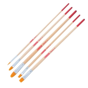 Набор кистей для масла/акрила/гуаши синтетика 5шт круглая №6 плоские №10/14 к.я. №10/14,