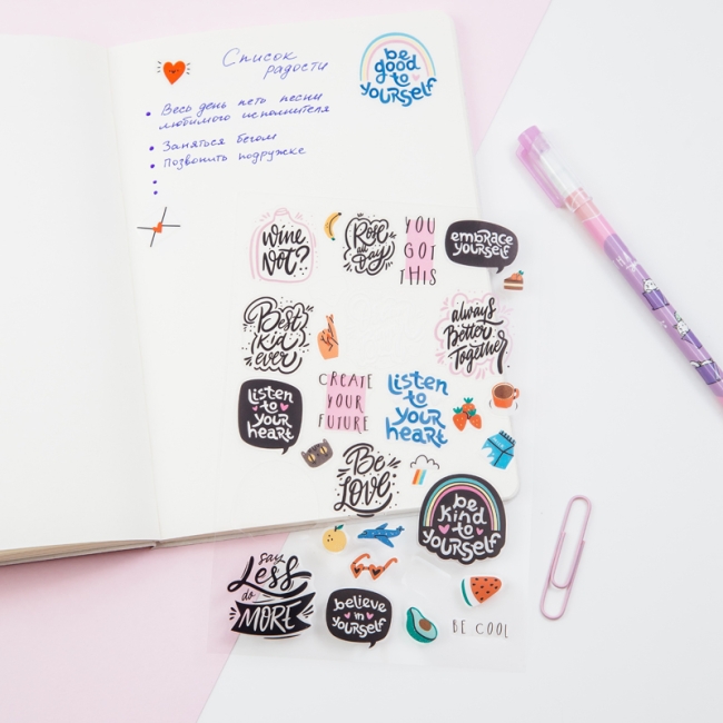 Наклейки ПВХ MESHU "Be cool", 10*21см, 31 наклейка, инд. уп., европодвес