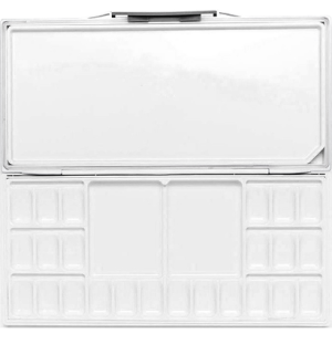 Палитра для акварели профессиональная герметичная Малевичъ, 23 ячейки, синяя, 15,8х32 см