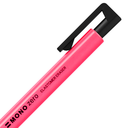 Ластик-карандаш Tombow MONO Zero, черный корпус, круглый, 2.3 мм EH-KUR11, , шт,