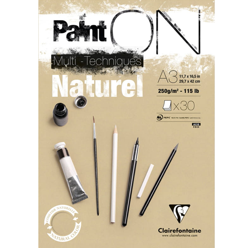 Альбом для смешанных техник Paint'On ClaireFontaine крафт бумага А3 / 30 листов / 250 гм купить в магазине ArtCraft.Space