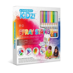 Набор для творчества "Спрей" 20 маркеров Chameleon, 1 "Воздушная кисть" - AIRBRUSH, 10 трафаретов, 10 листов бумаги