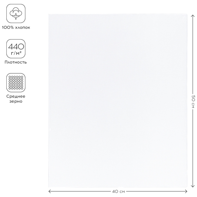 Холст на подрамнике Greenwich Line, 40*50см, 100% хлопок, 440г/м2, крупное зерно