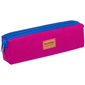 Пенал мягкий 2 отделения, 210*60*50 Berlingo "Electric pink", полиэстер, цветные молнии Пенал мягкий 2 отделения, 210*60*50 Berlingo "Electric pink", полиэстер, цветные молнии