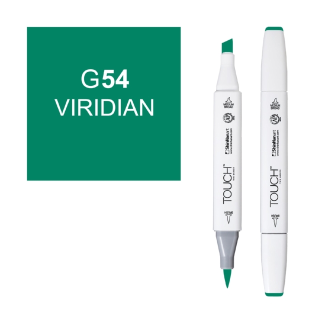 Маркер двухсторонний спиртовой  TOUCH TWIN BRUSH G54 Виридиан