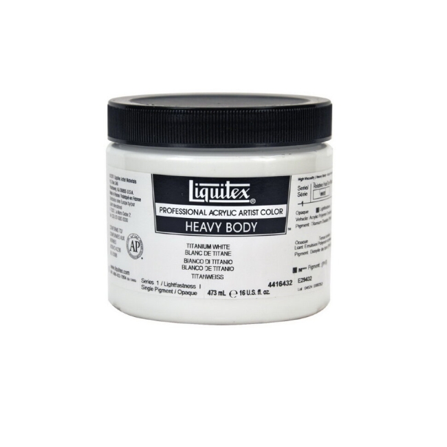 Краска акриловая Liquitex Рeavy Body №432 белила титановые банка 473 мл купить в художественном магазине ArtCraft.Space с доставкой по всему миру