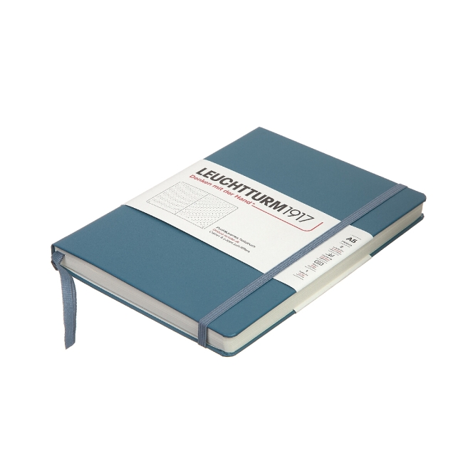 Блокнот Leuchtturm1917 Rising Colours A5 (14.5x21см.) 80г/м2 - 251 стр. в точку, твердая обложка, цвет: Синий Камень
