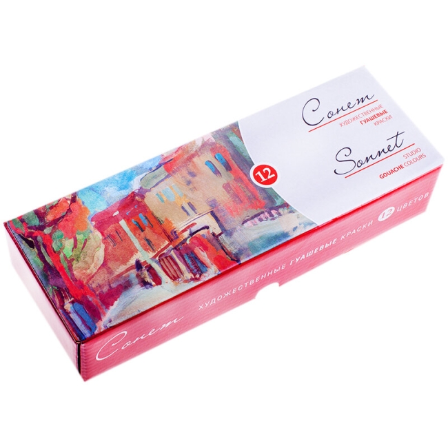 Гуашь художественная Сонет краски для рисования набор 12 цветов по 40 мл купить в художественном магазине ArtCraft.Space с доставкой по РФ И СНГ