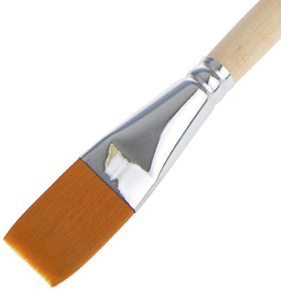 Кисть Roubloff синтетика №26 плоская рыжая для акварели, гуаши, масла с длинной ручкой купить в художественном магазине ArtCraft.Space с доставкой по всему миру