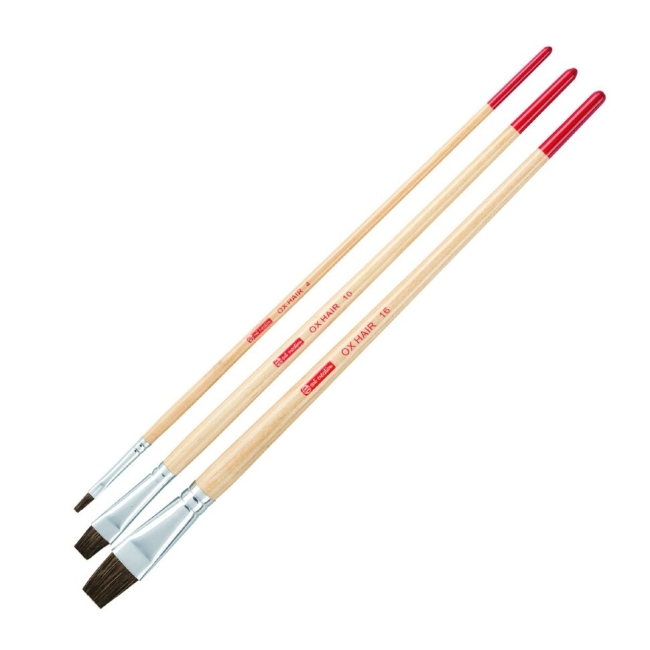 Набор кистей ушной волос Art Creation 3 штуки плоские для масла, акрила и гуаши купить в художественном магазине ArtCraft.Space