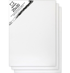 Набор холстов на подрамнике Малевичъ, хлопок 280 гр, 20x30 см, 3 шт