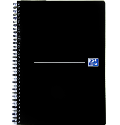 Блокнот OXFORD Smart Black Notebook A5 90л клетка ламинированная мягкая обложка черный,