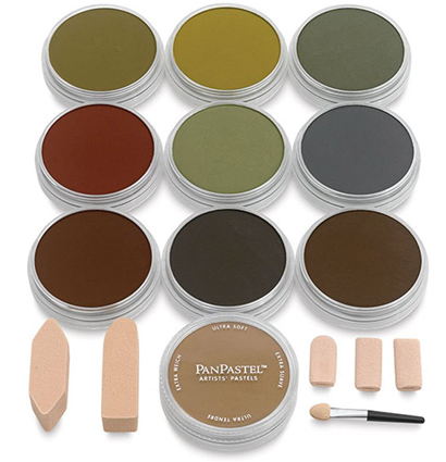 Набор ультрамягкой пастели PanPastel Colors Warm Dark 10 темных теплых цветов в контейнерах по 9 мл купить в художественном магазине ArtCraft.Space с доставкой по РФ и СНГ