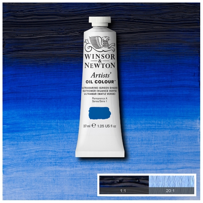 Масляные художественные краски, 37 мл, ультрамарин (зеленый оттенок)