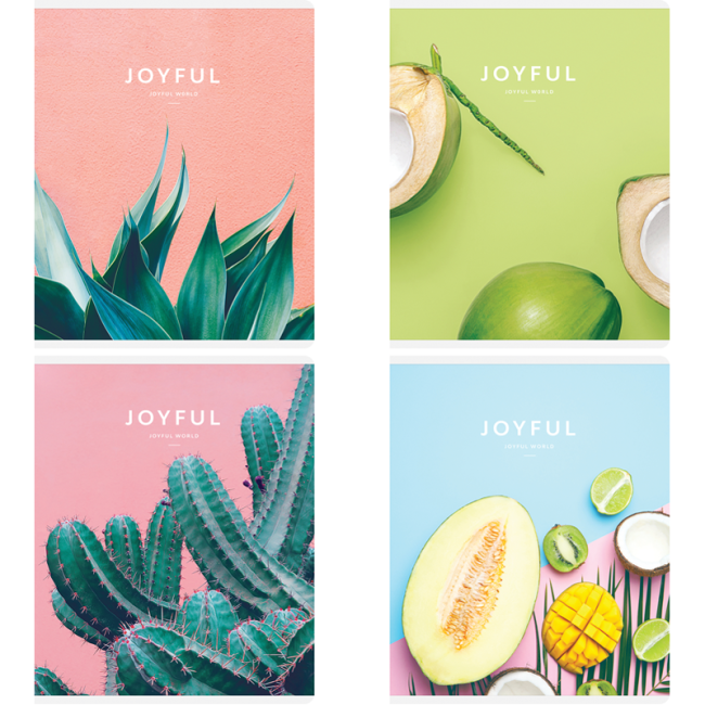 Тетрадь 80л., А5, клетка Greenwich Line "Joyful world", глянцевая ламинация, 70г/м2