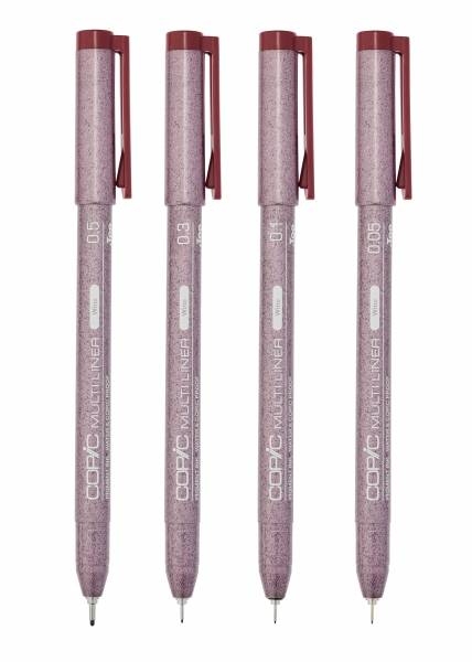 Набор капиллярных линеров Copic Multiliner 4 штуки винного цвета (0.05 - 0.5 мм) купить в магазине для художников ArtCraft.Space с доставкой по всему миру