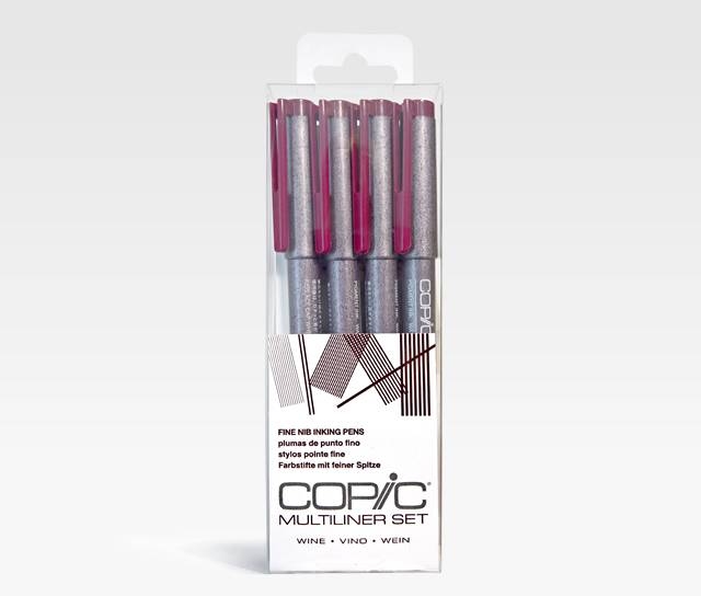 Набор капиллярных линеров Copic Multiliner 4 штуки винного цвета (0.05 - 0.5 мм) купить в магазине для художников ArtCraft.Space с доставкой по всему миру