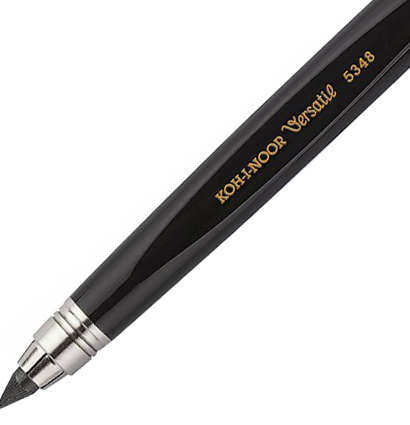 Карандаш цанговый Koh-I-Noor Versatil 5.6 мм черный корпус с точилкой купить в художественном магазине ArtCraft.Space Карандаш цанговый Koh-I-Noor Versatil 5.6 мм черный корпус с точилкой купить в художественном магазине ArtCraft.Space