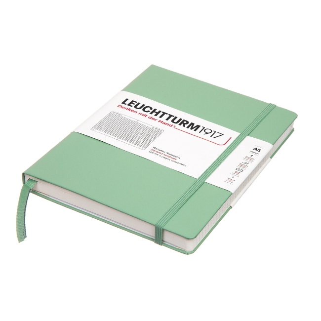 Блокнот Leuchtturm1917 Classic A5 (14.5x21см.) 80г/м2 - 251 стр. в клетку, твердая обложка, цвет: Шалфей