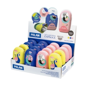 Ластик-точилка MILAN CAPSULE Cuddles пластик дизайн ассорти 16шт/упак.