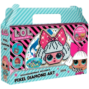 Аппликация-магнит из алмазной мозаики LOL surprise "Diva", 13,61*10,61см