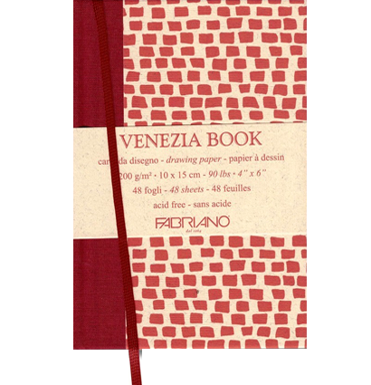 Блокнот для зарисовок Fabriano Venezia Book с закладкой А6 / 48 листов / 200 гм купить в художественном магазине ArtCraft.Space с доставкой по РФ и СНГ