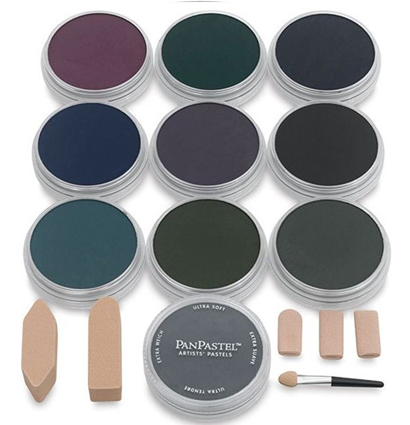 Набор ультрамягкой пастели PanPastel Colors Cold Dark 10 темных холодных цветов в контейнерах по 9 мл купить в художественном магазине ArtCraft.Space с доставкой по РФ и СНГ