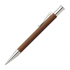 Ручка шариковая Graf von Faber-Castell "Guilloche Cognac" черная, поворотн., подар. уп.