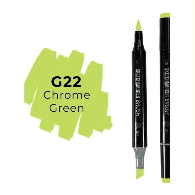 Маркер SKETCHMARKER Brush двухсторонний на спирт.основе цв.G22 Зелёный хром