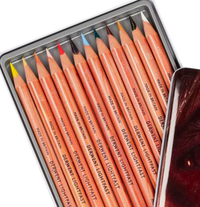 Цветные карандаши Derwent Lightfast на масляной основе в наборе 12 цветов, пенал  купить в художественном магазине ArtCraft.Space с доставкой по РФ и СНГ