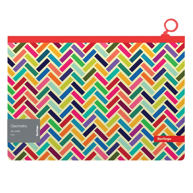 Папка-конверт на молнии Berlingo "Geometry" А4, 180мкм, с рисунком Папка-конверт на молнии Berlingo "Geometry" А4, 180мкм, с рисунком