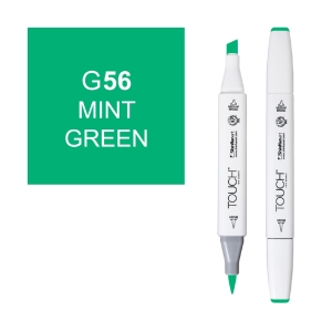 Маркер двухсторонний спиртовой TOUCH TWIN BRUSH G56 Зеленый мятный Маркер двухсторонний спиртовой TOUCH TWIN BRUSH G56 Зеленый мятный