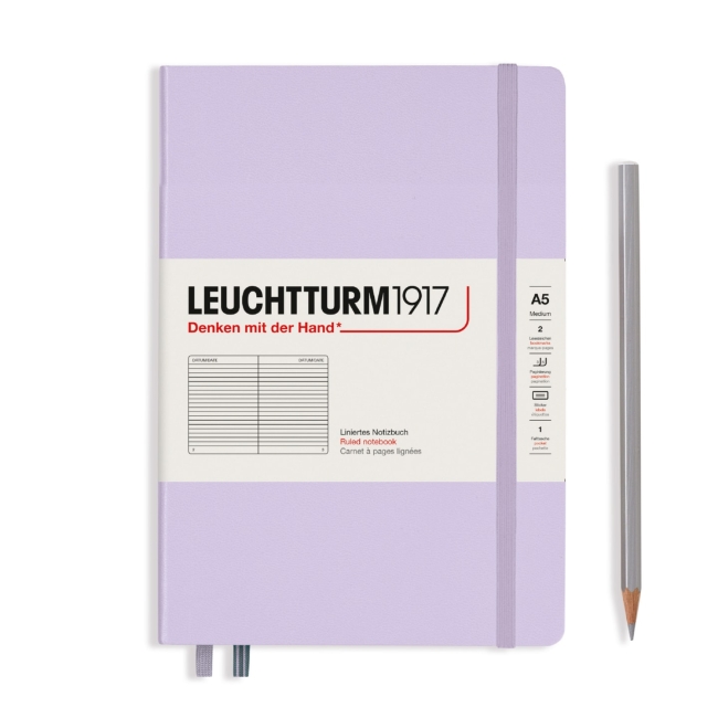 Блокнот Leuchtturm1917 Smooth Colours A5 (14.5x21см.) 80г/м2 - 251 стр. в линейку, твердая обложка, цвет: Сиреневый