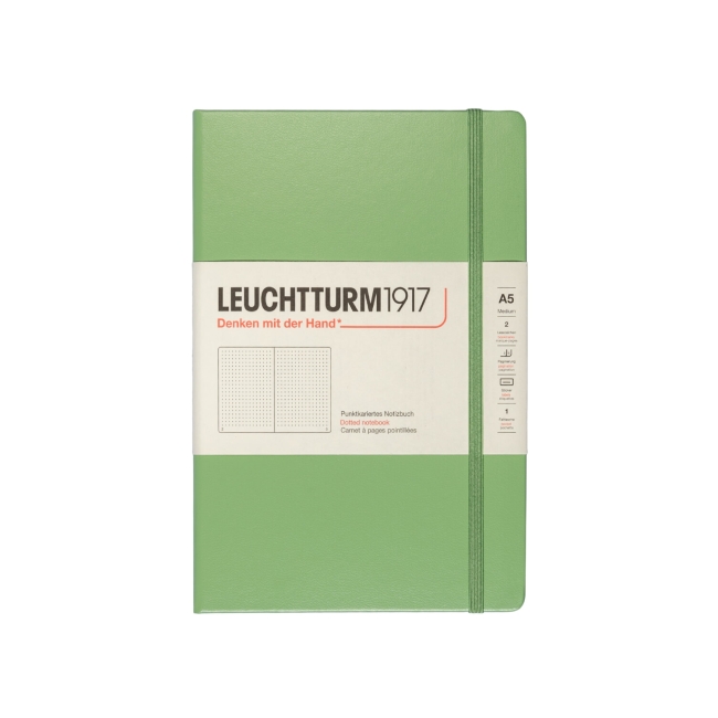 Блокнот Leuchtturm1917 Classic A5 (14.5x21см.) 80г/м2 - 251 стр. в точку, твердая обложка, цвет: Шалфей