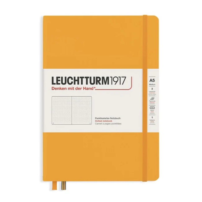 Блокнот Leuchtturm1917 Rising Colours A5 (14.5x21см.) 80г/м2 - 123 стр. в линейку, мягкая обложка, цвет: Восходящее Солнце