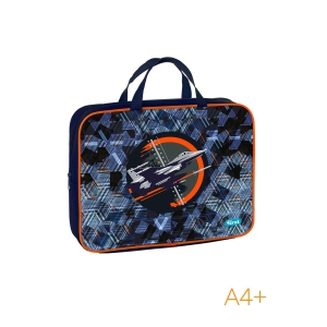 Папка текстильная с ручками 1 отделение, А4 Forst "Orange Plane", 350*265*80мм, текстиль, на молнии