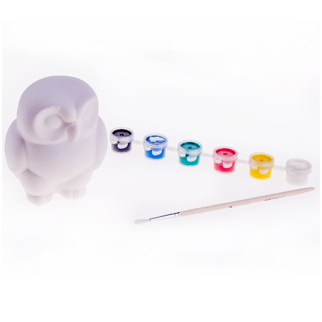 Набор для росписи фигурки из керамики "Сова" акриловыми красками купить в художественном магазине ArtCraft.Space Набор для росписи фигурки из керамики "Сова" акриловыми красками купить в художественном магазине ArtCraft.Space