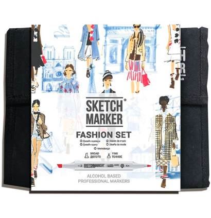Набор маркеров Скетчмаркер / Sketchmarker "Fashion Sketching - Дизайн одежды" 36 цветов в сумке купить в магазине маркеров для рисования ArtCraft.Space с доставкой по РФ и СНГ